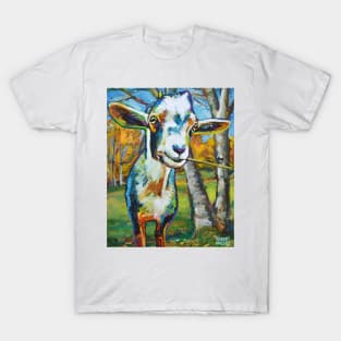 Farm Goat and Tree Impressionist Painting T-Shirt